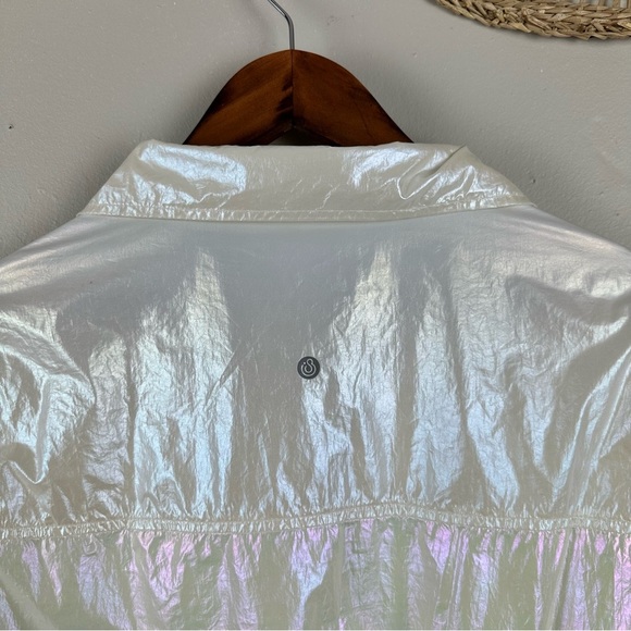 ISLA Movement Iridescent Cream White Women Long Sleeve Zipper Active Jacket - Picture 4 of 7